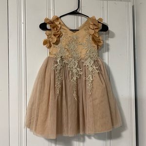 Trish Scully gold dress girls size 6